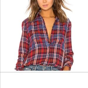 Free People Embroidered  Flannel